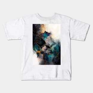 Rainbow Mosaic - Abstract Alcohol Ink Resin Art Kids T-Shirt